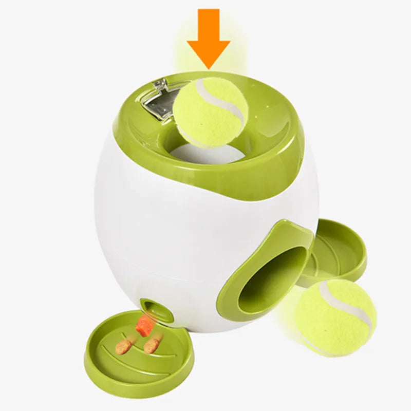 Lanceur de Balles Interactif 2-en-1 & Distributeur de Friandises pour Chien – Machine d'Entraînement au Rapport, Récompense & Stimulation Cognitive