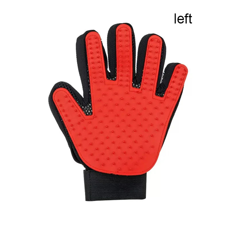 Gant de Toilettage & Massage pour Chien & Chat – Gant Anti-Poils Morts en Silicone Souple, Brosse Mue Réglable & Respirante