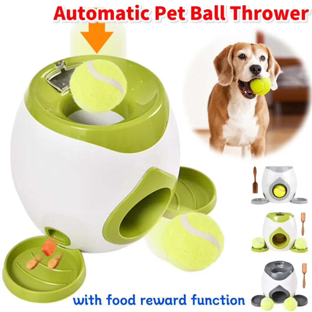 Lanceur de Balles Interactif & Gamelle Anti-Glouton pour Chien – Machine de Récompense Friandises, Stimulation Mentale & Jeu de Rapport Autonome