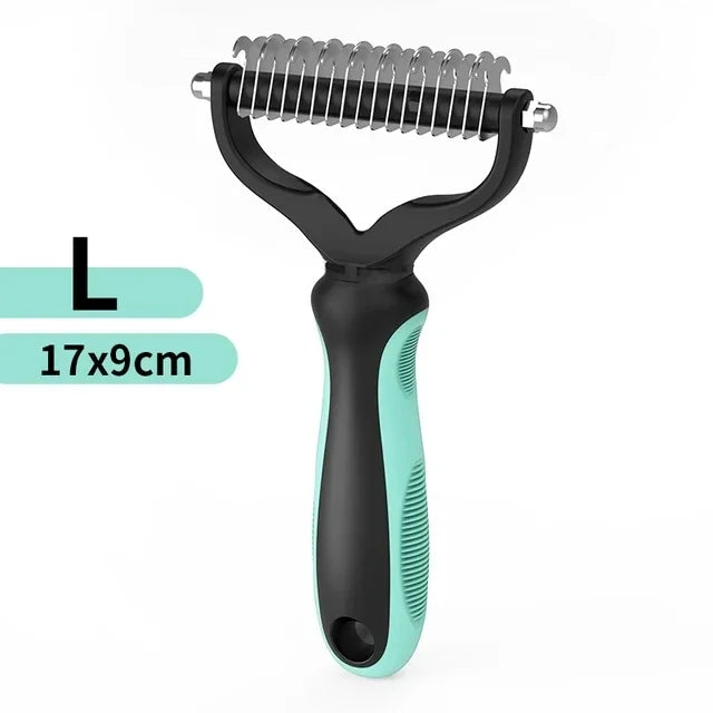 Peigne Démêlant Double Face en Acier Inoxydable pour Chien & Chat – Râteau Anti-Nœuds & Brosse Sous-Poil de Mue Professionnelle
