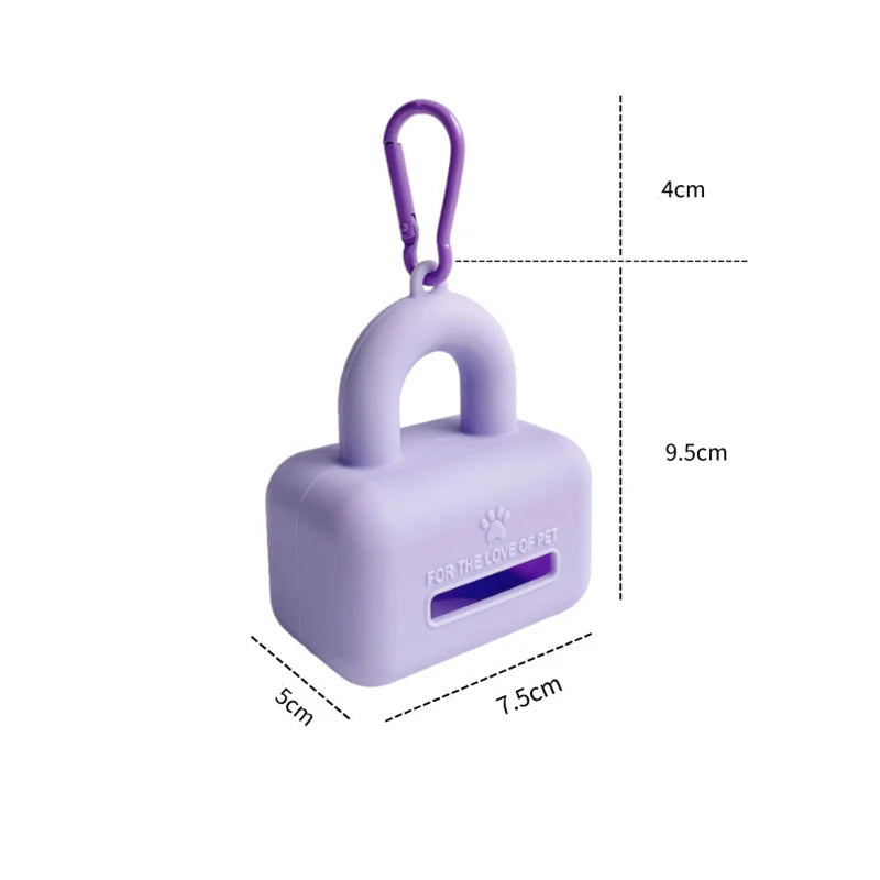Distributeur de Sacs à Crottes en Silicone Souple pour Chien – Porte-Sacs Déjections Nomade & Silencieux avec Mousqueton pour Laisse