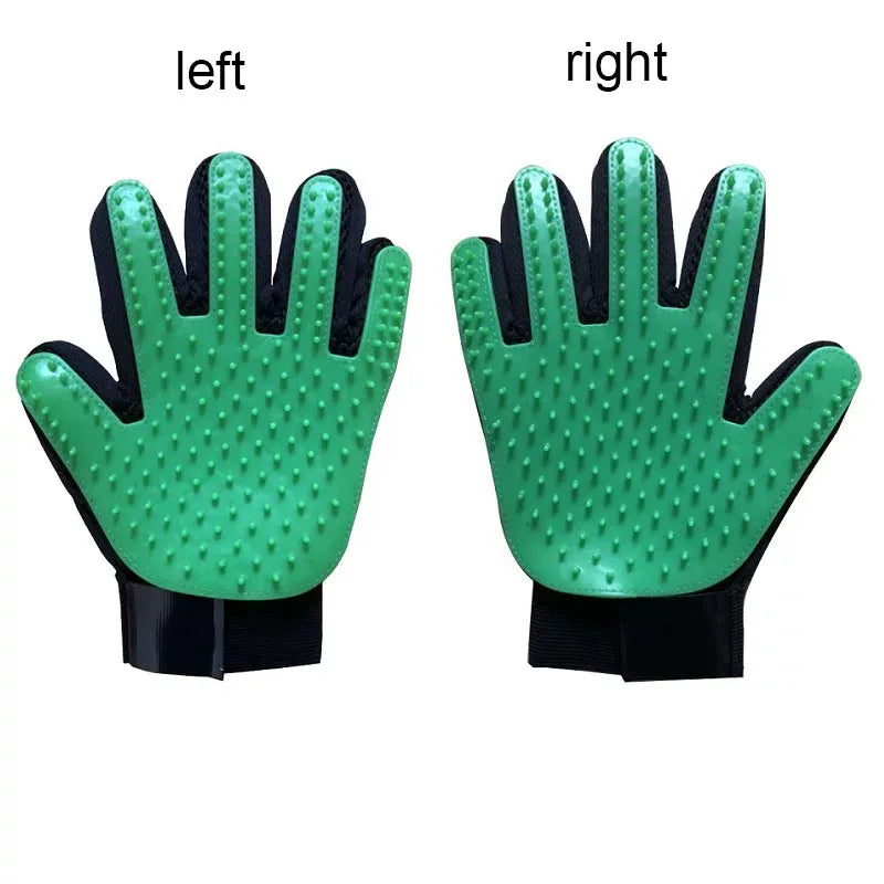 Gant de Toilettage & Massage pour Chien & Chat – Gant Anti-Poils Morts en Silicone Souple, Brosse Mue Réglable & Respirante