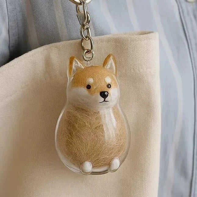 Porte-Clés Souvenir pour Poils de Chien & Chat – Pendentif Capsule Transparente pour Sac & Clés, Bijou Mémoire Animalier