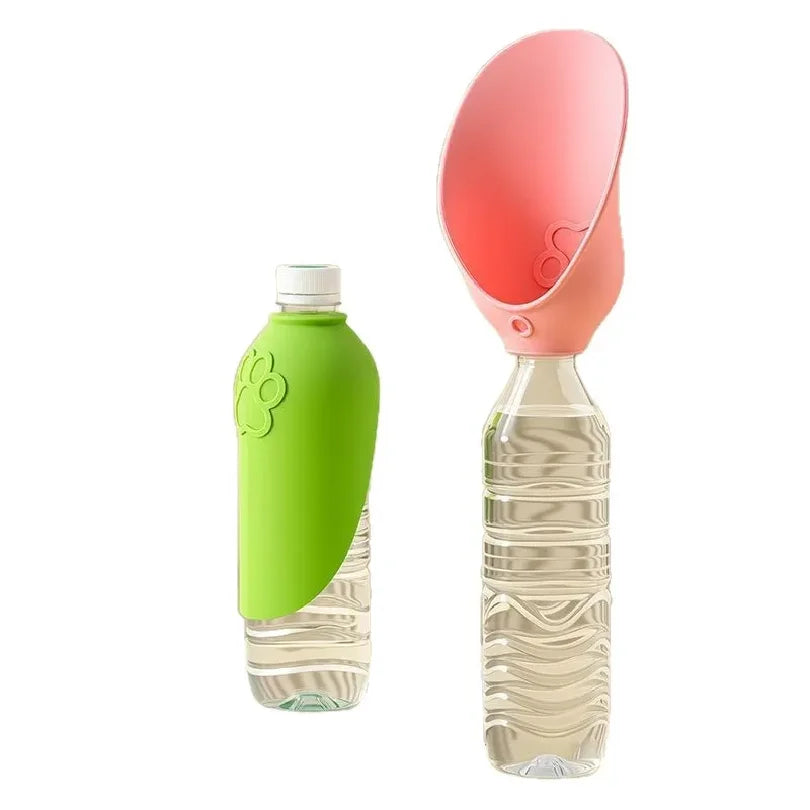 Gourde Pliable Portable pour Chien & Chat – Bouteille d'Eau de Voyage avec Écuelle Rabattable & Embout Interchangeable pour Randonnée