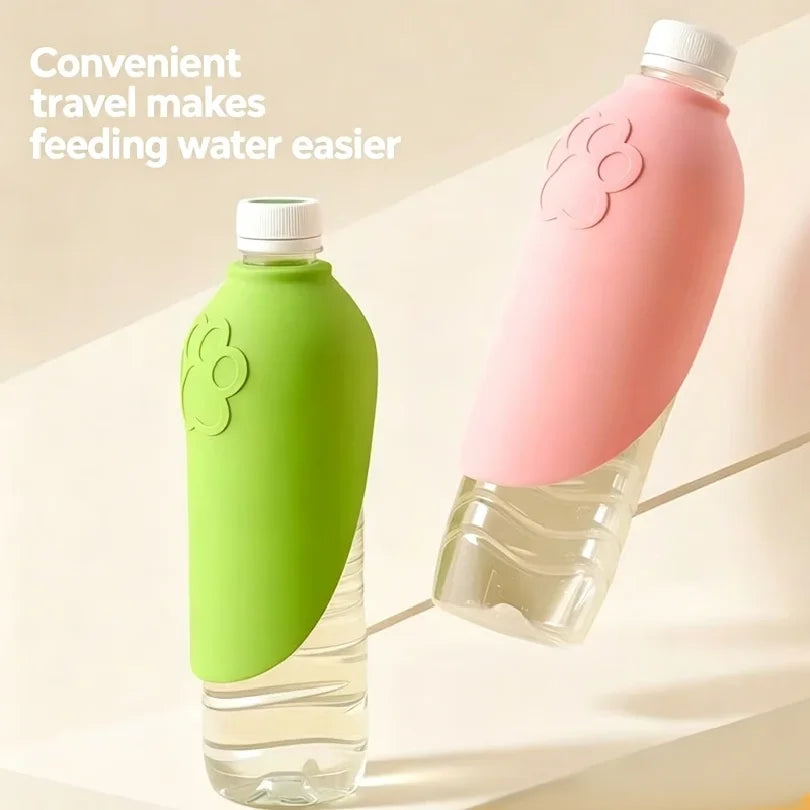 Gourde Pliable Portable pour Chien & Chat – Bouteille d'Eau de Voyage avec Écuelle Rabattable & Embout Interchangeable pour Randonnée