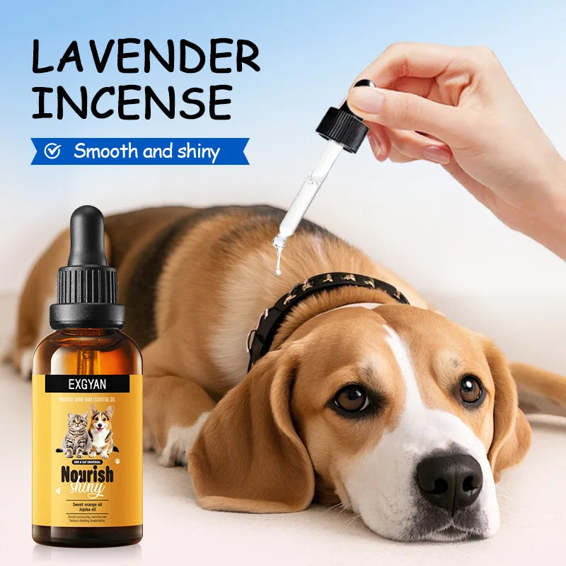Huile de Soin Nourrissante & Lustrante pour Chien & Chat (30 ml) – Sérum Brillance du Pelage, Anti-Frisottis & Parfum Désodorisant Longue Durée