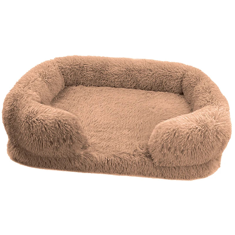 Panier Lit Canapé Ultra Moelleux & Chaud pour Chien & Chat – Coussin d'Hiver Épais en Peluche Douce avec Matelas Amovible