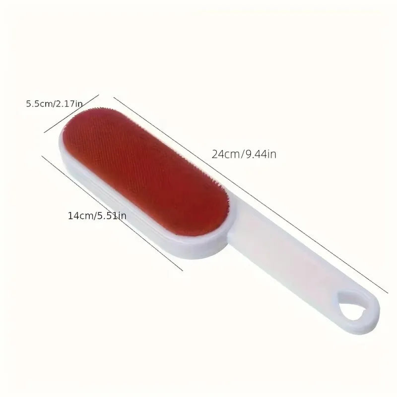 Brosse Anti-Poils Autonettoyante Double Face – Ramasse-Poils Électrostatique Réutilisable avec Base pour Canapé, Vêtements & Tapis
