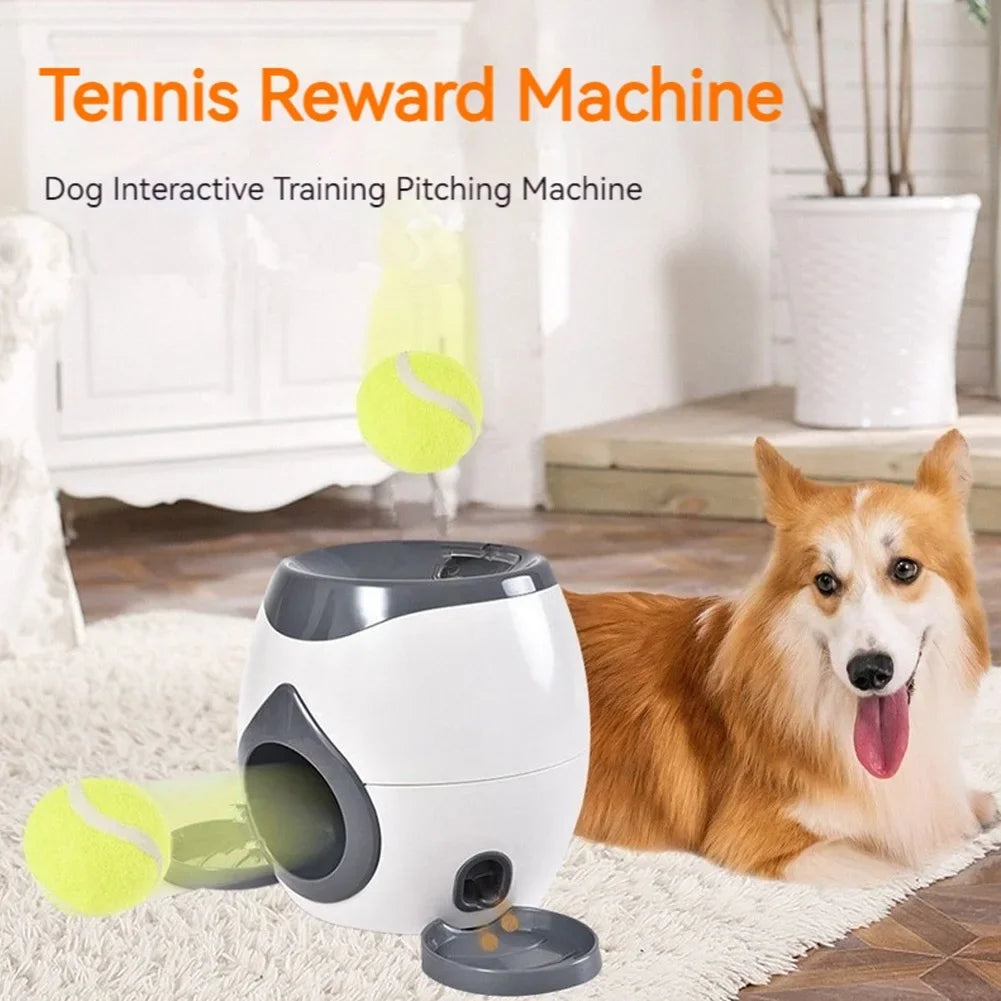 Lanceur de Balles Interactif & Machine de Récompense pour Petit & Moyen Chien – Jouet Éducatif de Dressage, Lancer & Rapport avec Friandises