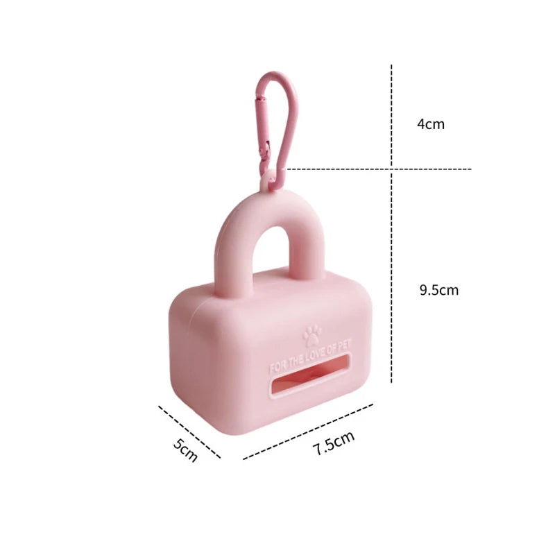 Distributeur de Sacs à Crottes en Silicone Souple pour Chien – Porte-Sacs Déjections Nomade & Silencieux avec Mousqueton pour Laisse