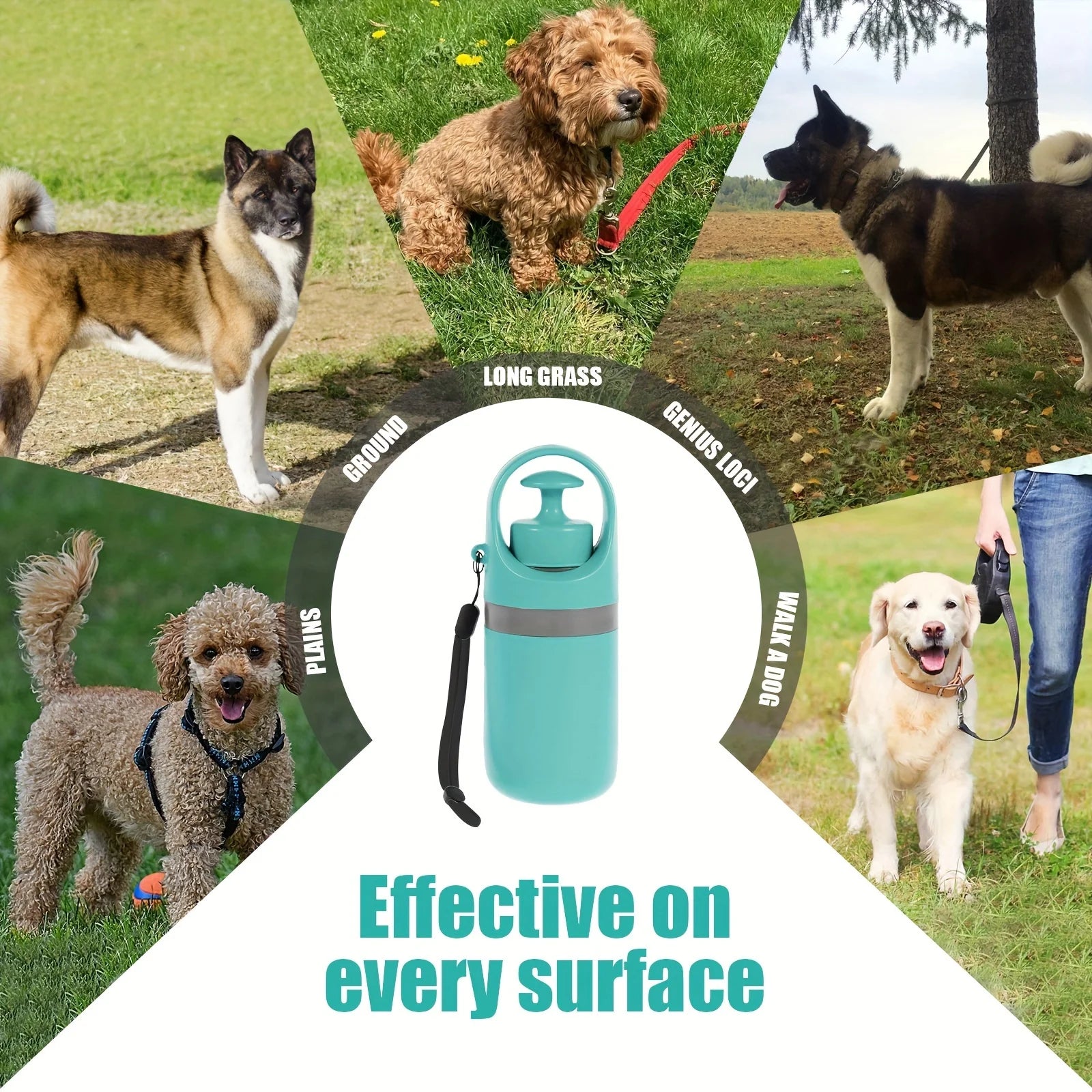 [Portable Poop Scooper with Bags] Teal Claw Design Portable Dog Poop Scooper with Bag Dispenser - Durable Plastic
