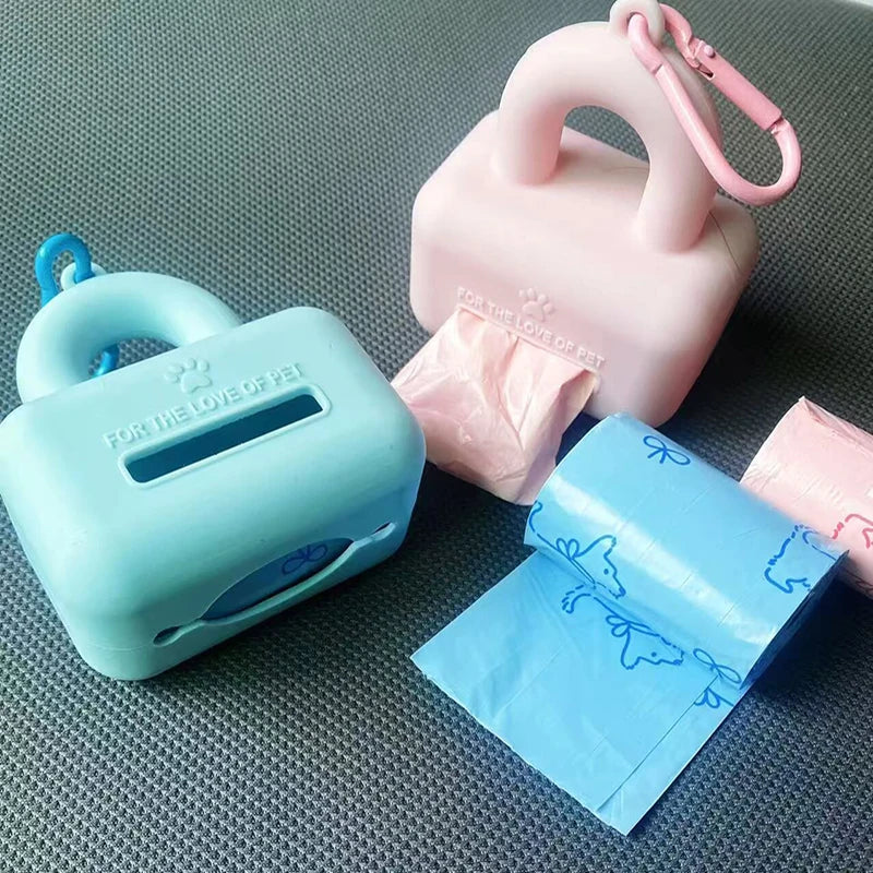 Silicone Dog Waste Bag Dispenser Portable Dog Poop Bag Holder Outdoor Puppy Trash Bags Dispenser Dog Accessories