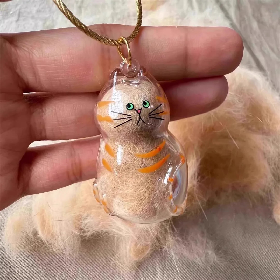 Porte-Clés Souvenir pour Poils de Chien & Chat – Pendentif Capsule Transparente pour Sac & Clés, Bijou Mémoire Animalier